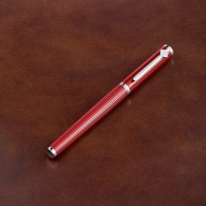British Racing Red Striped Fountain Pen